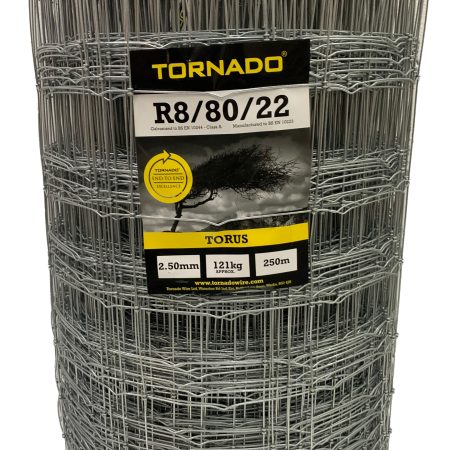 A 250m roll of Torus 2.50mm netting by Tornado against a white background.