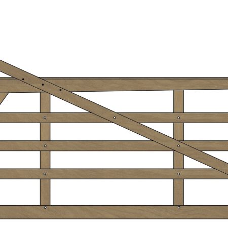 A wooden 5 bar estate gate