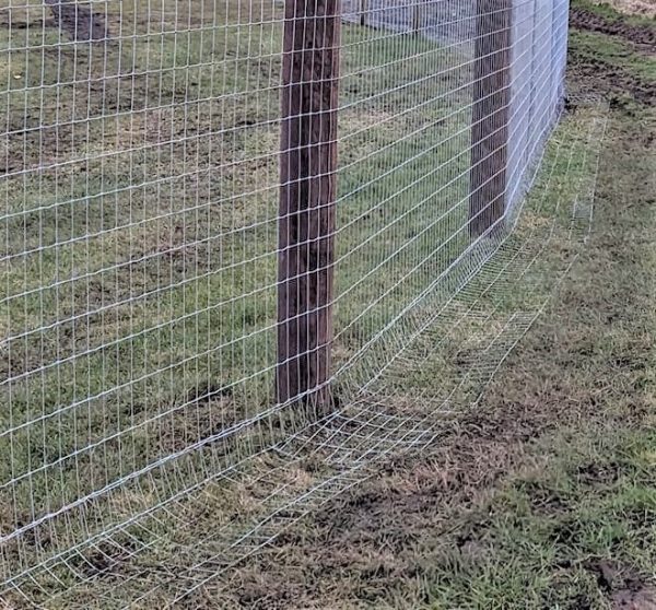 A wire fence designed to prevent otters from being able to get through.