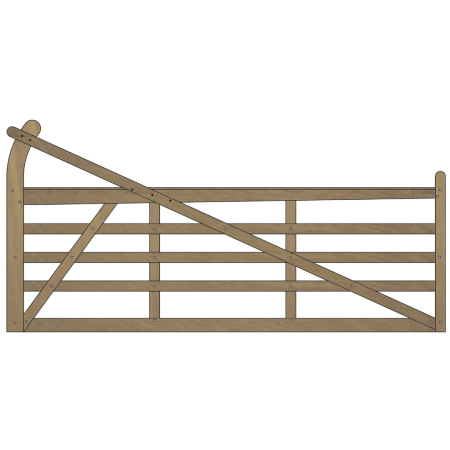 Wooden estate gate against a white background